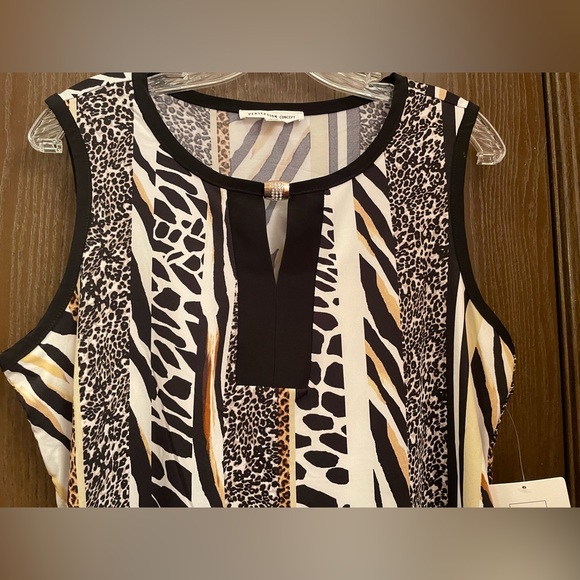 Perception Concepts NWT Animal Print Sleeveless Top Blouse L - Picture 2 of 7
